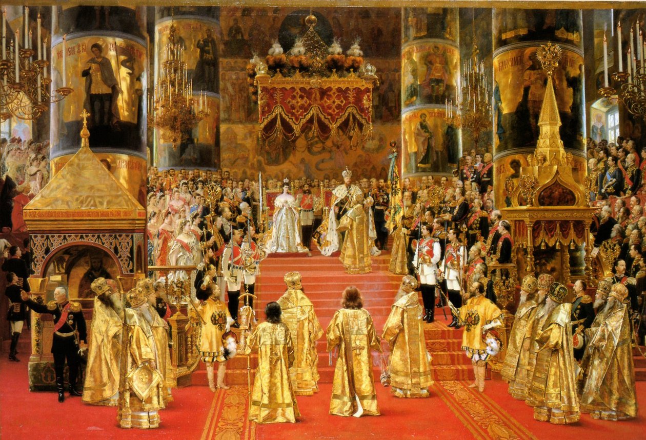 Koronacja cesarza Aleksandra III, 1888 r. autorstwa Georges Becker