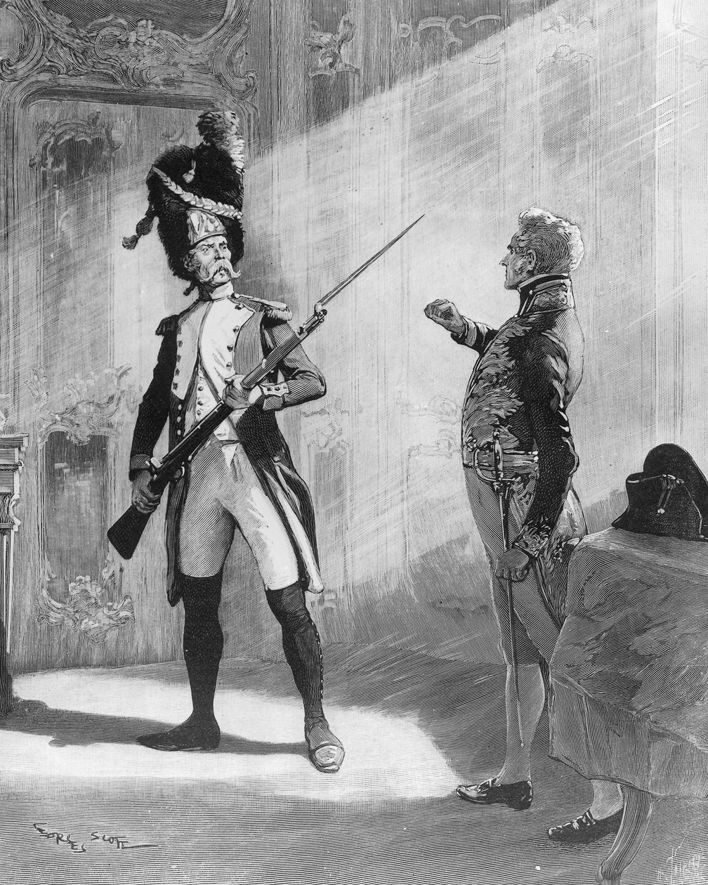 Flambeau i Klemens von Metternich, ilustracja do sztuki „L