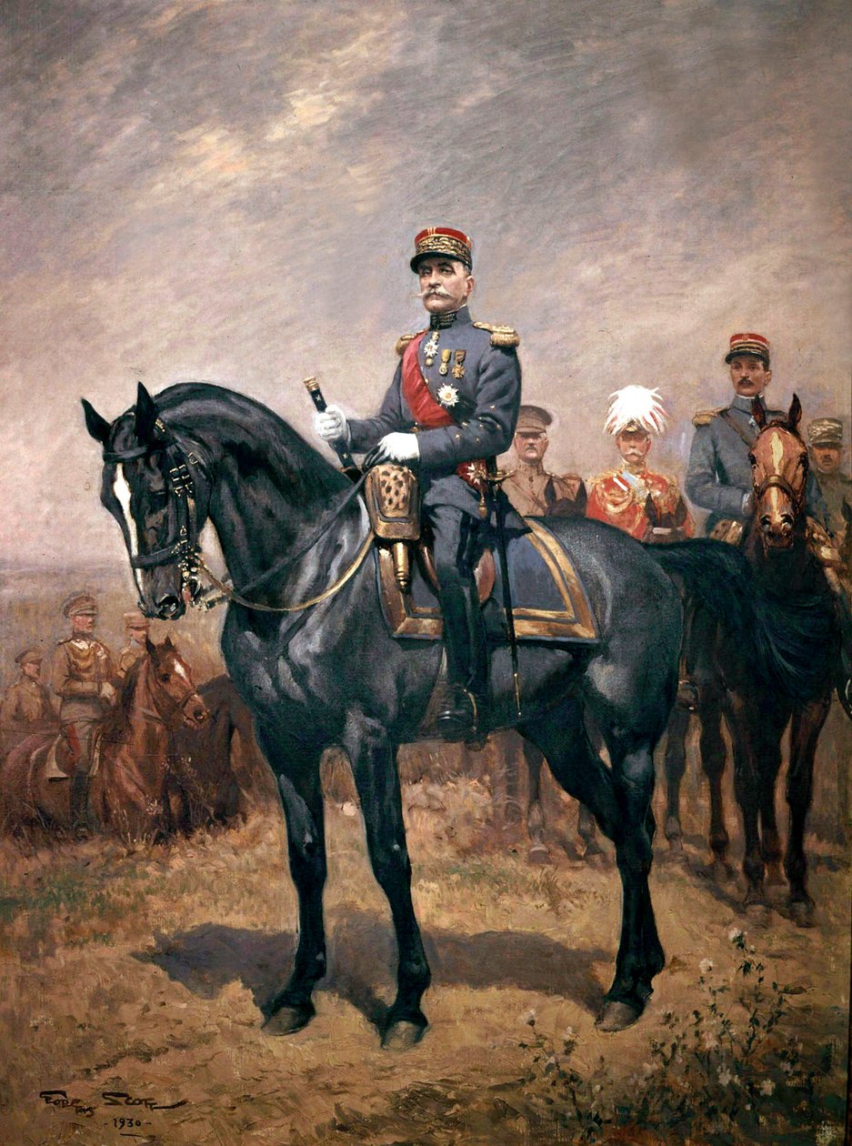 Portret marszałka Ferdynanda Focha na koniu autorstwa Georges Bertin Scott