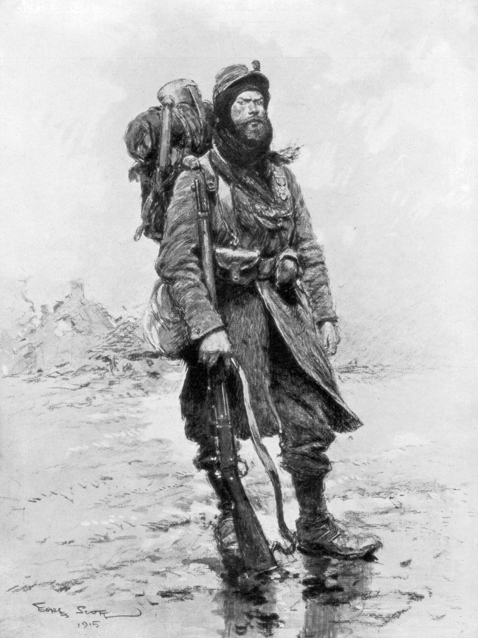 Żołnierz 1915, archetyp Poilu, 1915, 1926. autorstwa Georges Bertin Scott