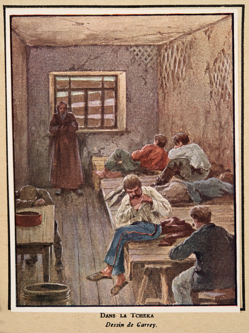 W Czeka; z Histoire des Soviets, pub. 1922 (kolorowa litografia) autorstwa Georges Carrey