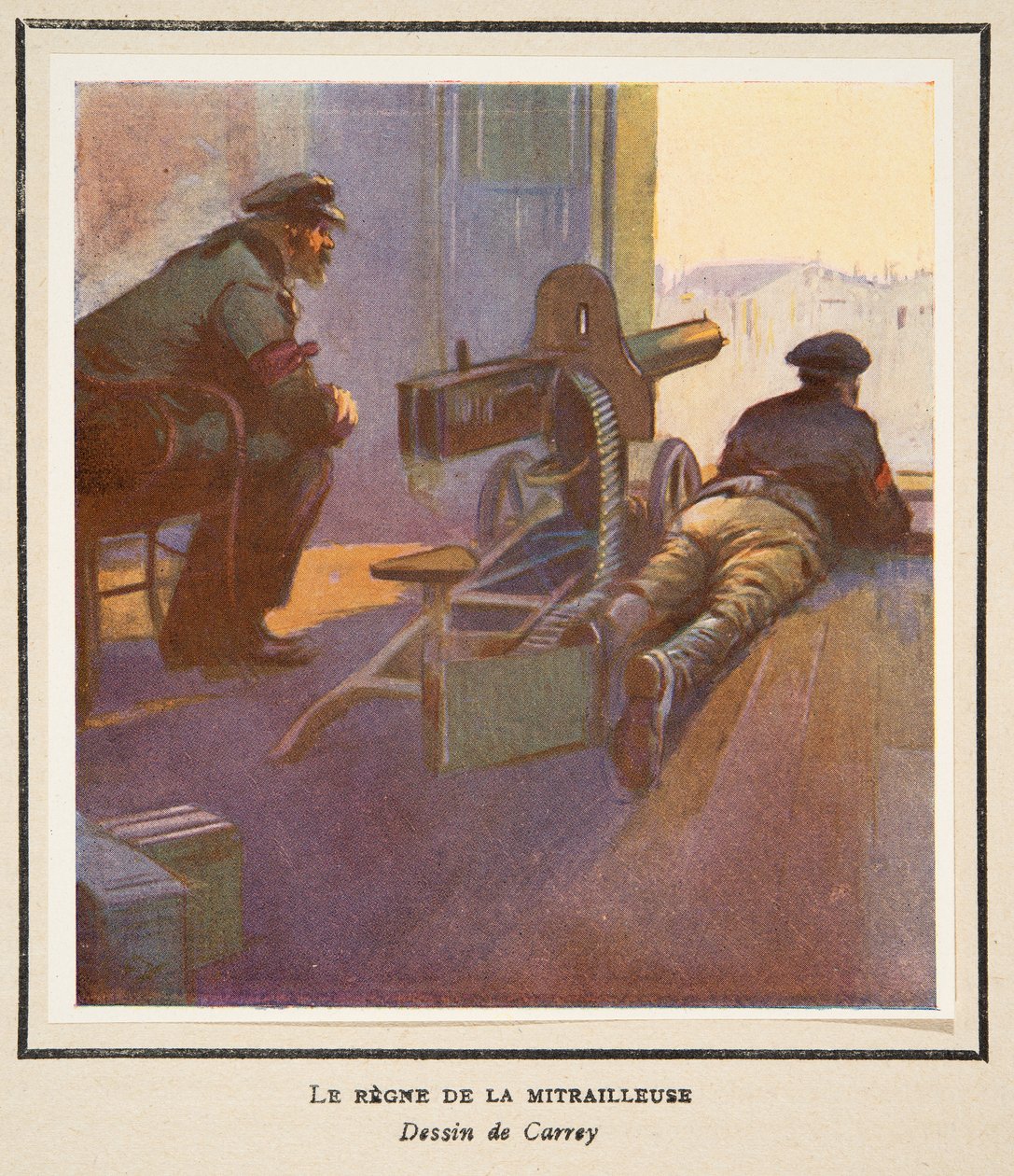 Potęga karabinu maszynowego, z Histoire des Soviets, wyd. 1922 (kolorowa litografia) autorstwa Georges Carrey