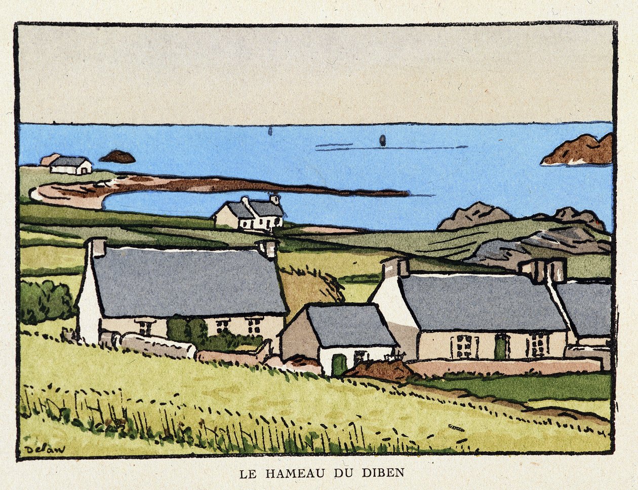 Osada Diben - w „Na drogach Francji” Georgesa Delawa (1871-1938) autorstwa Georges Delaw