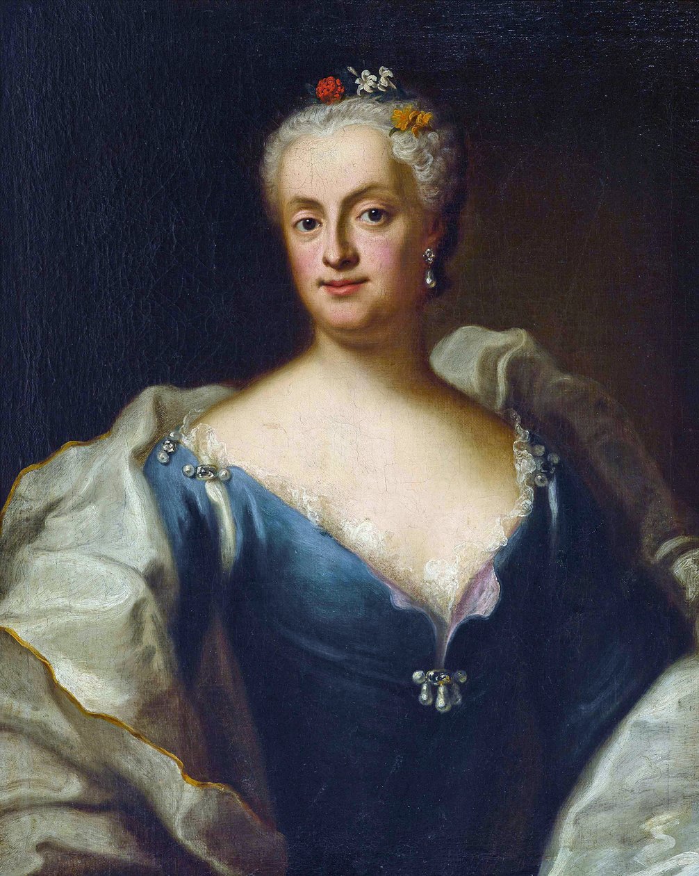 Marie-Anne de Saxe - (Marie Anne de Saxe) - Maria Anna Sophia z Saksonii, Electres of Bavaria (1728-1797) - George Desmarees (1697-1776). Olej na płótnie Wymiar : 80x64,5 cm Kolekcja prywatna autorstwa Georges Desmarées