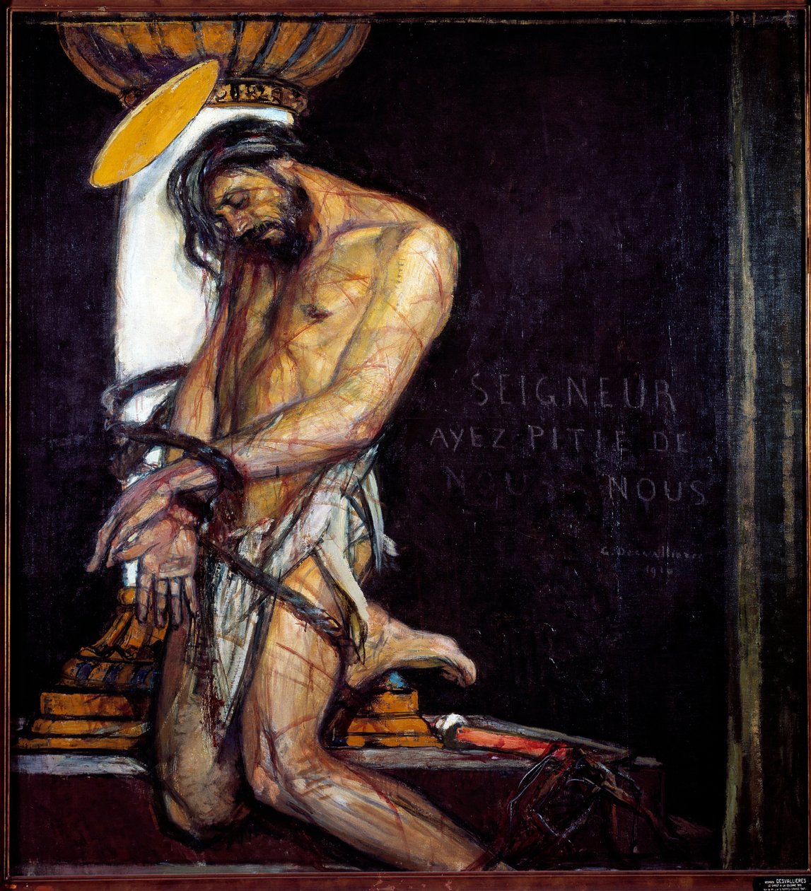 Chrystus ma obraz kolumny autorstwa Georgesa Desvallieresa (1861-1950) 1910 Paryż, Narodowe Muzeum Sztuki Nowoczesnej autorstwa Georges Desvallieres