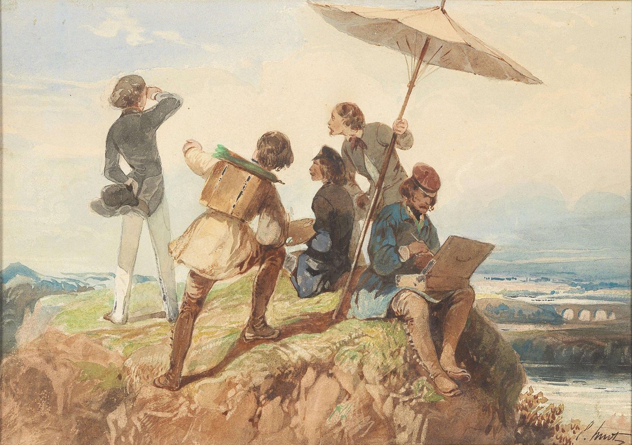 Malarze plenerowi. autorstwa Georges Eugène Huot