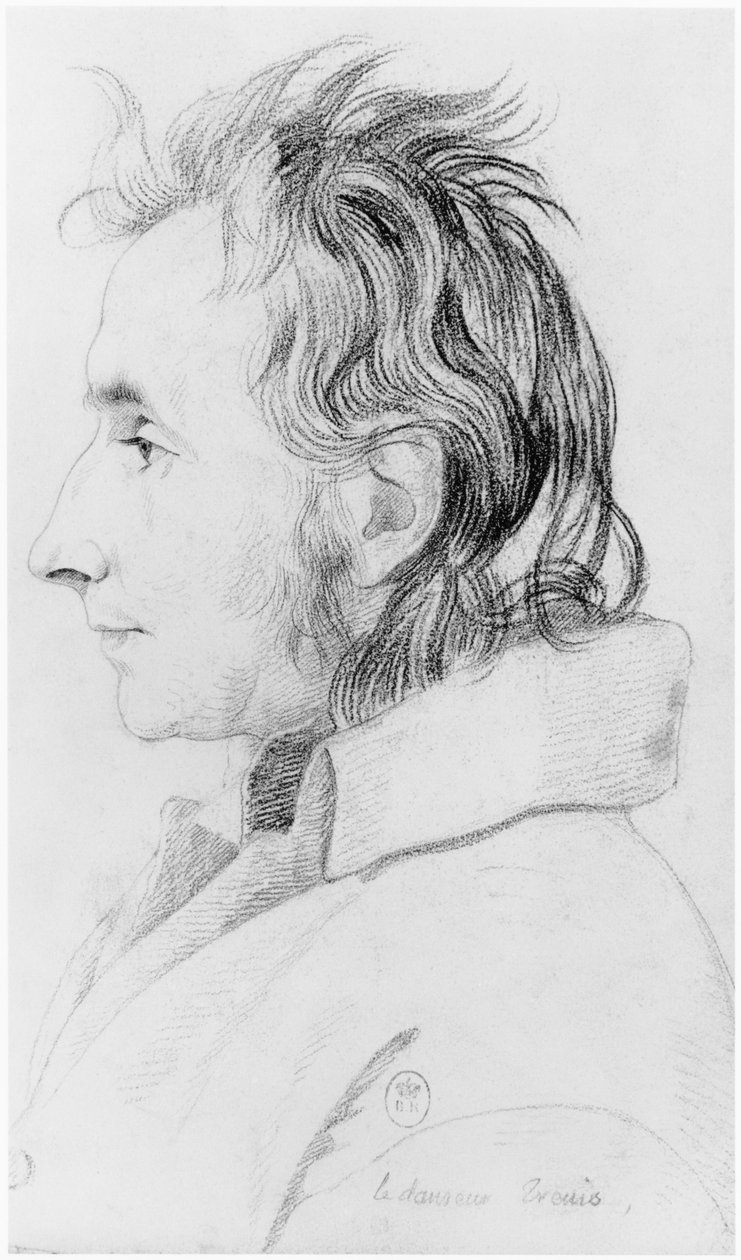 Tancerz, ilustracja z nieopublikowanego traktatu Jeana Etienne Dominique Esquirola (1772-1840) na temat wariatów z przytułku Salpetriere, ok. 1818 autorstwa Georges Francois Gabriel