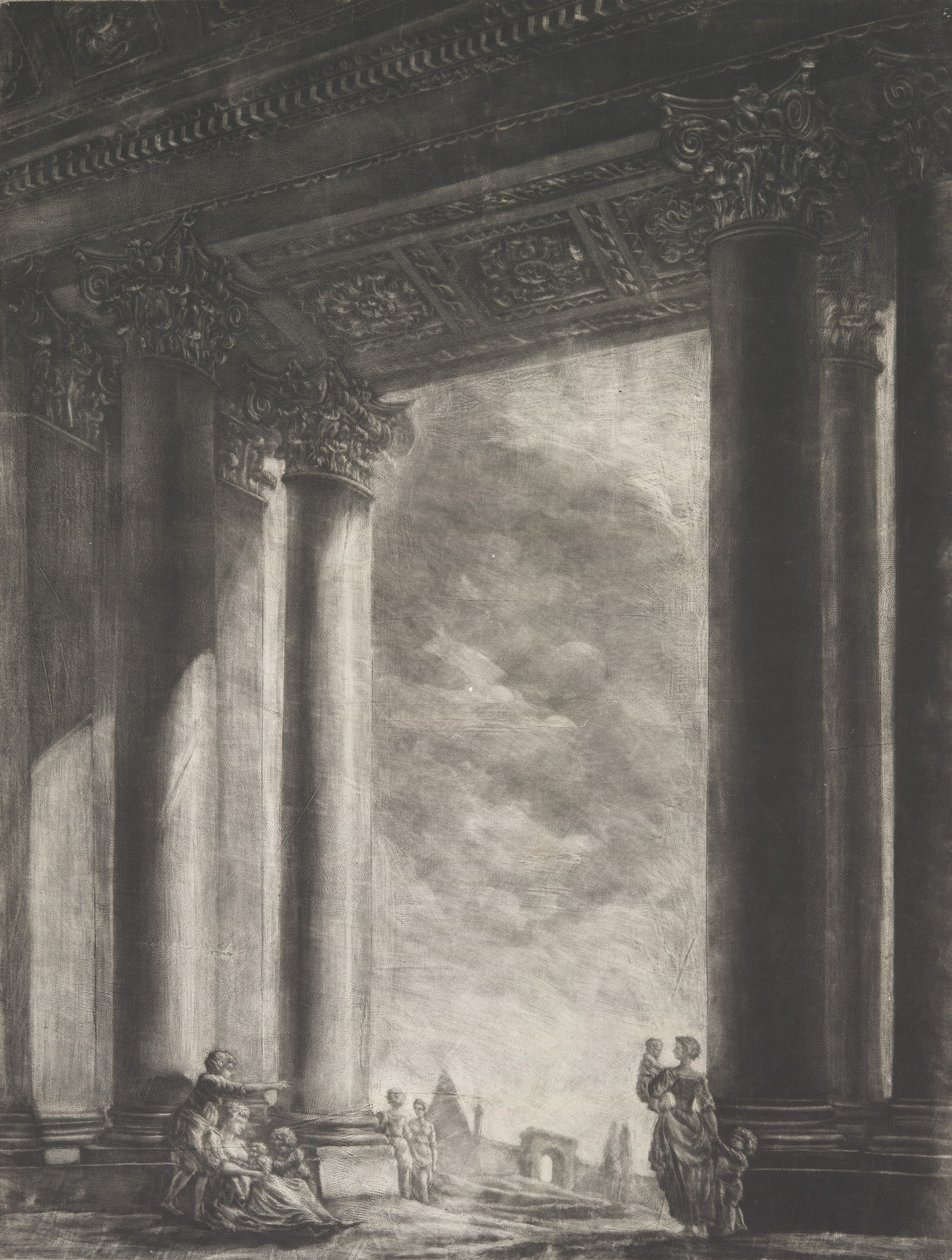 Widok przedsionka Santa Maria Maggiore w Rzymie, 1765-67. autorstwa Georges François Blondel