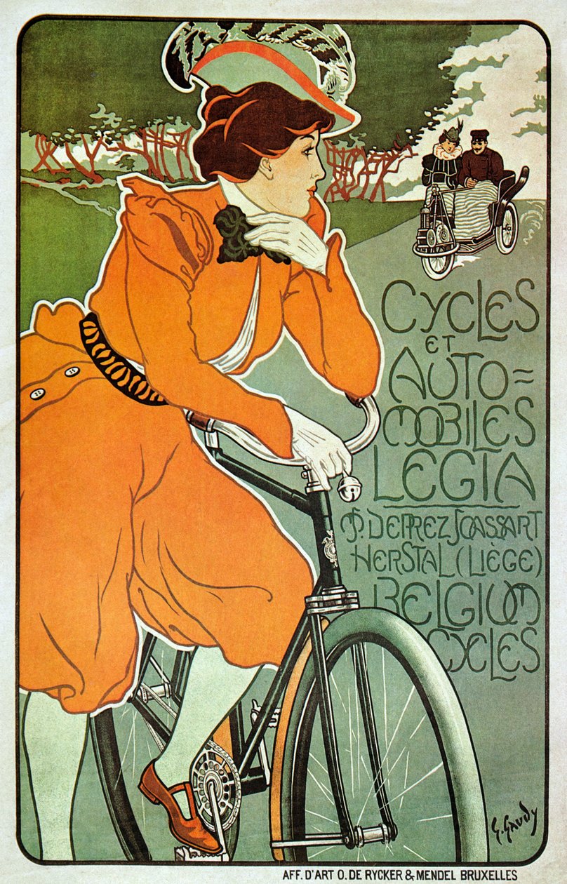 Plakat reklamujący rowery Legia, Liege, Belgia autorstwa Georges Gaudy