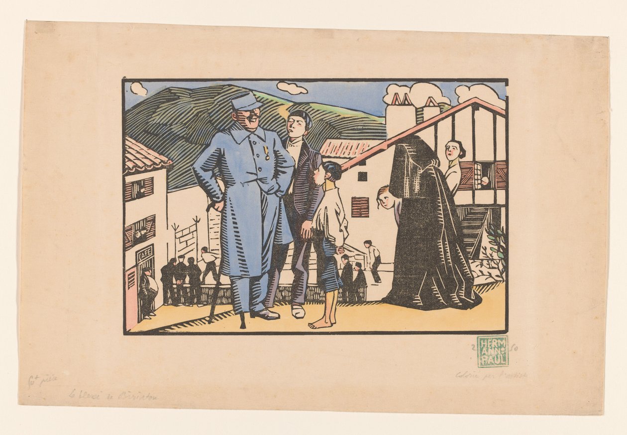 Ranni z Biriatou (oryginalny tytuł na obiekcie) autorstwa Georges Hermann Rene Paul (signed by artist)