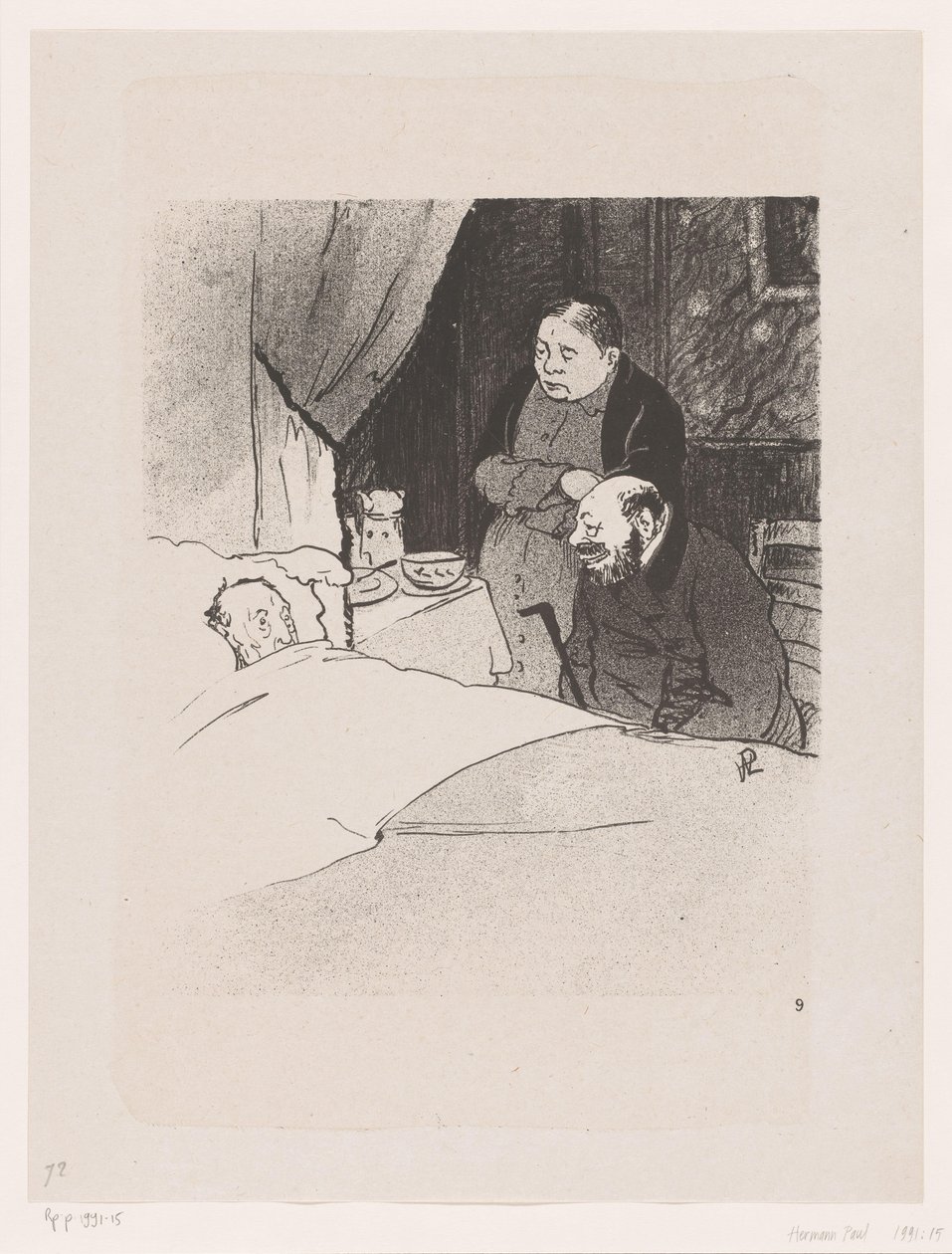 Zieke mężczyzna w łóżku Jest chory (tytuł oryginalny) Wielkie spektakle natury; życie Mr. Anybody (oryginalny tytuł serii) autorstwa Georges Hermann Rene Paul