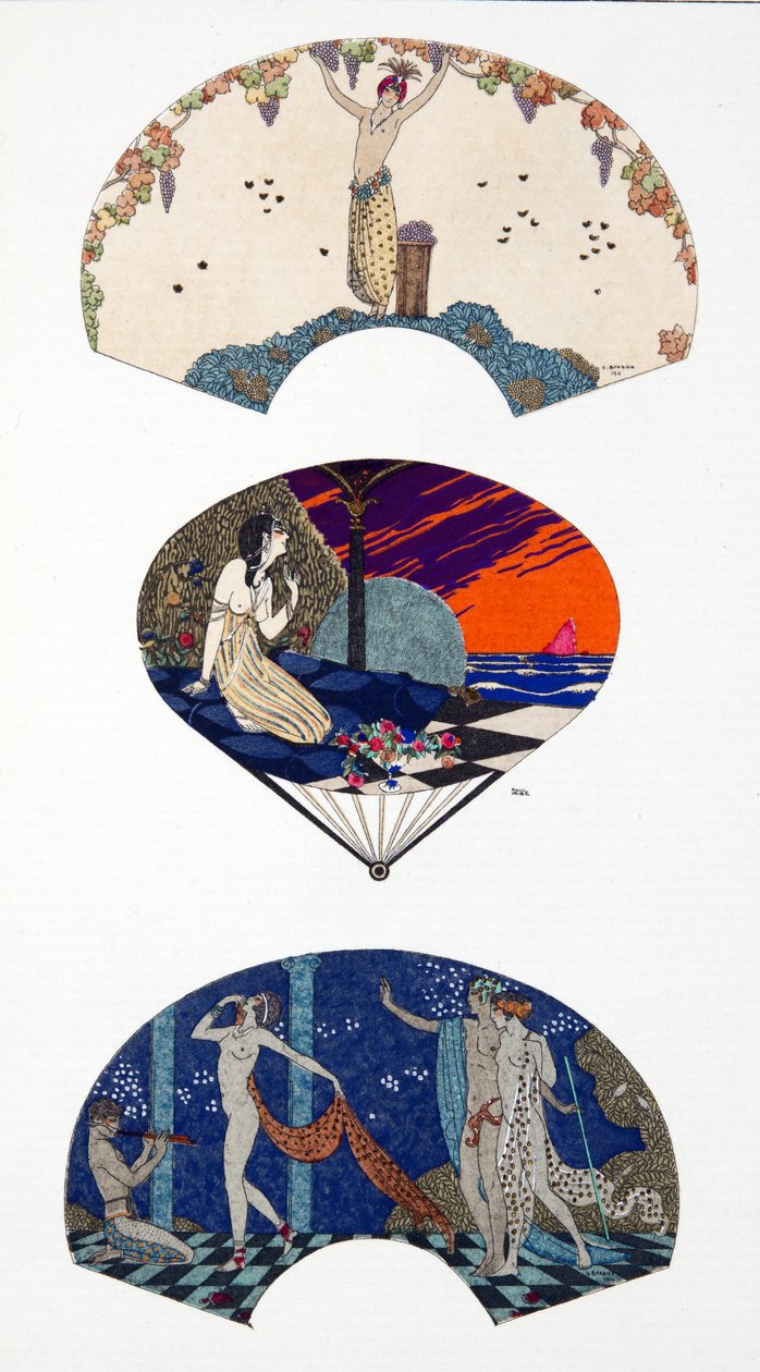 Fani Paquin, po G. Barbier i Paulu Iribe. Tablica 42, z paryskich kostiumów opublikowanych w Journal des Dames et des Modes autorstwa Georges and Iribe Paul Barbier