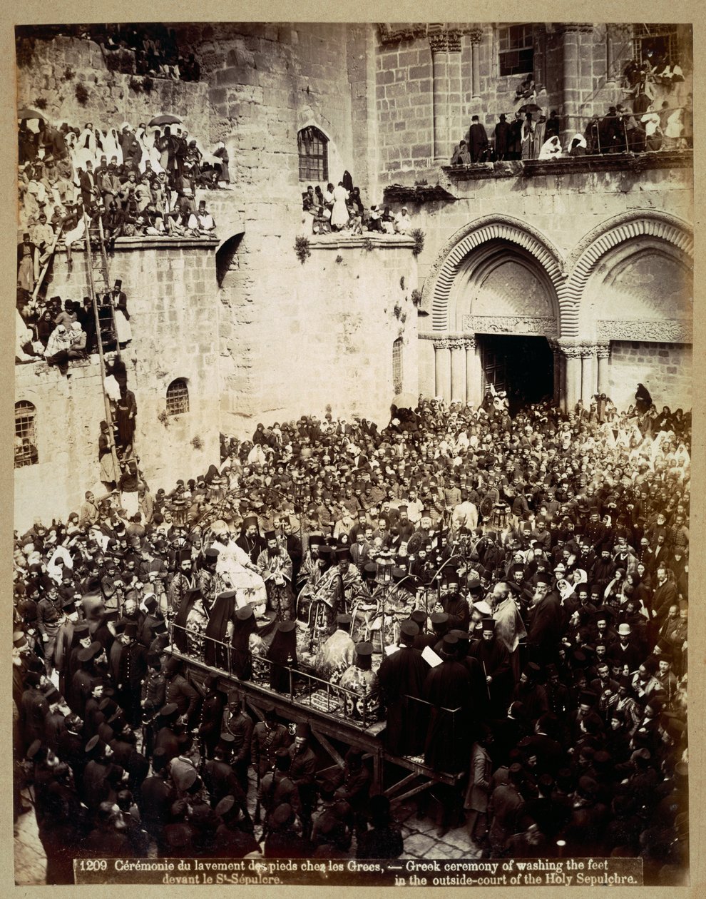 Ceremonia obmycia nóg, Bazylika Grobu Świętego, Jerozolima autorstwa Georges Jeannin