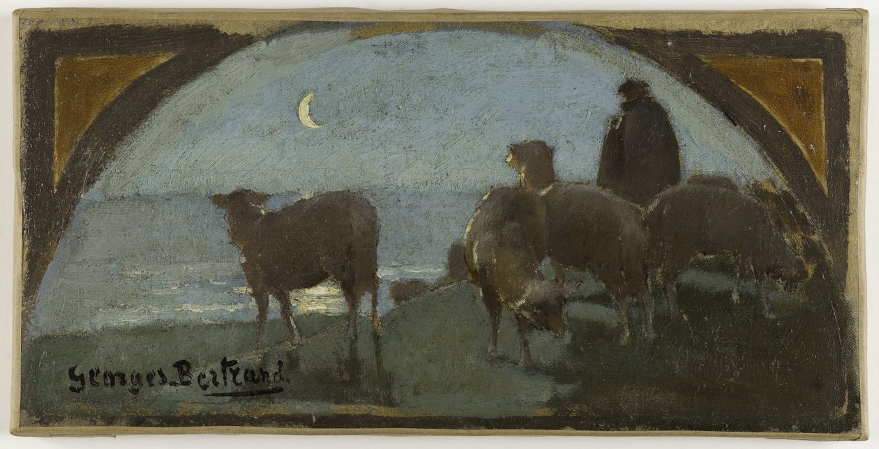 Szkic jadalni w Hôtel de Ville de Paris: La viande de mouton, ok. 1893 (olej na płótnie) autorstwa Georges Jules Bertrand
