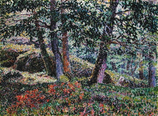 Dęby i krzewy jagodowe autorstwa Georges Lacombe