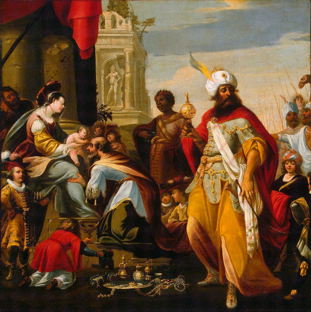 Adoracja Trzech Króli”, przed 1624. autorstwa Georges Lallemand