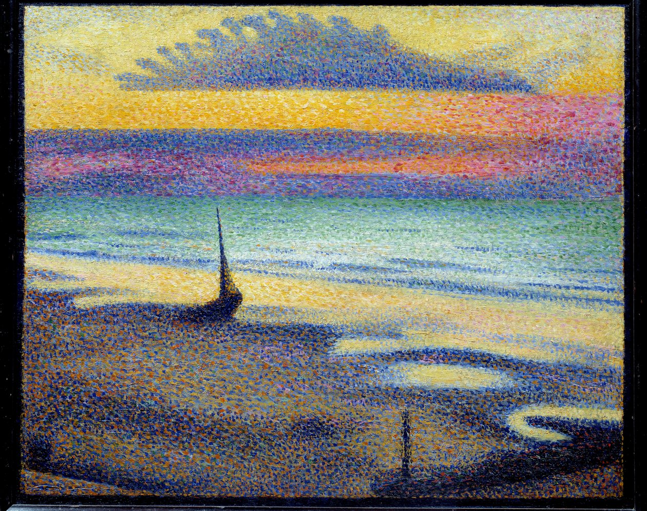 Plaża w Heist (Knokke-Heist lub Knokke-Heist, Belgia). Malarstwo Georgesa Lemmena (1865-1916) Ec. Bel. autorstwa Georges Lemmen