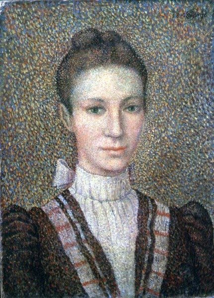 Głowa i ramiona młodej dziewczyny autorstwa Georges Lemmen