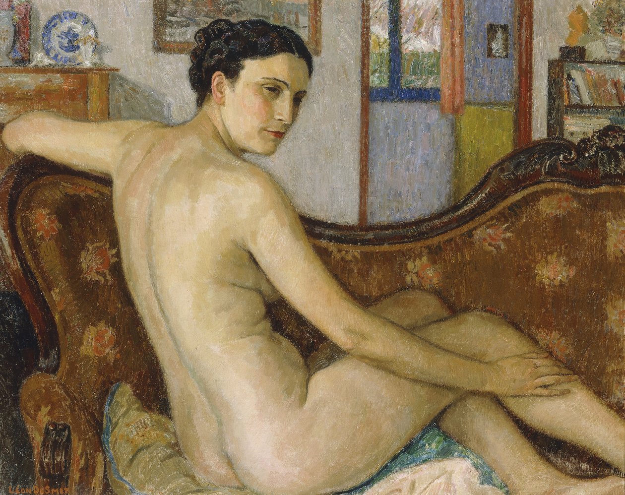 Kąpiąca się z psem; Kąpiąca się z psem - De Baadster poznał Hondje, autorstwa Georges Lemmen