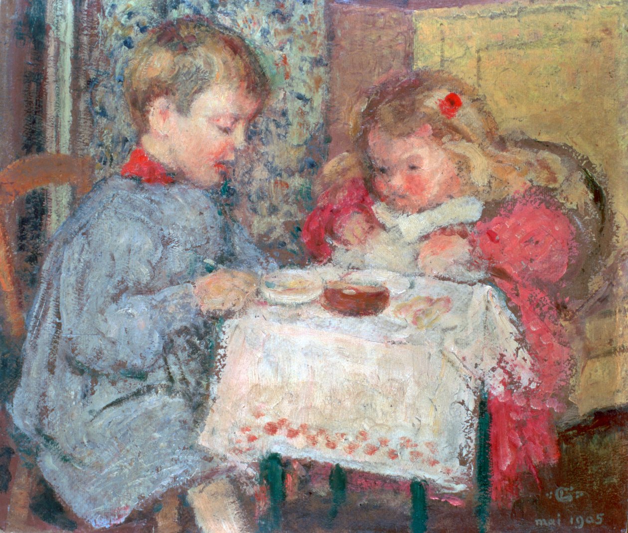 Kolacja dla lalek, 1905 autorstwa Georges Lemmen