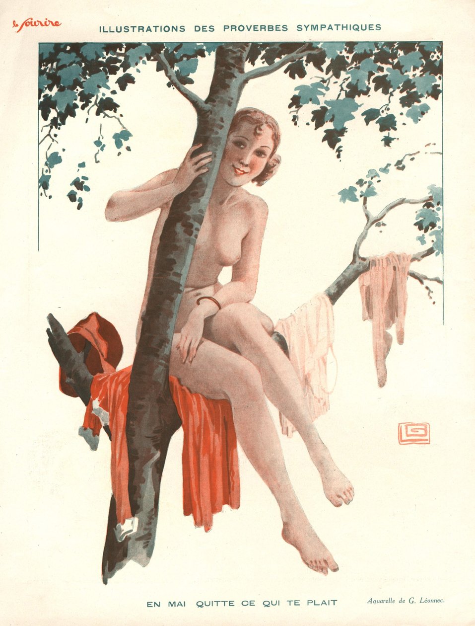 W maju zostaw co chcesz, ilustracja z „Le Sourire” autorstwa Georges Leonnec