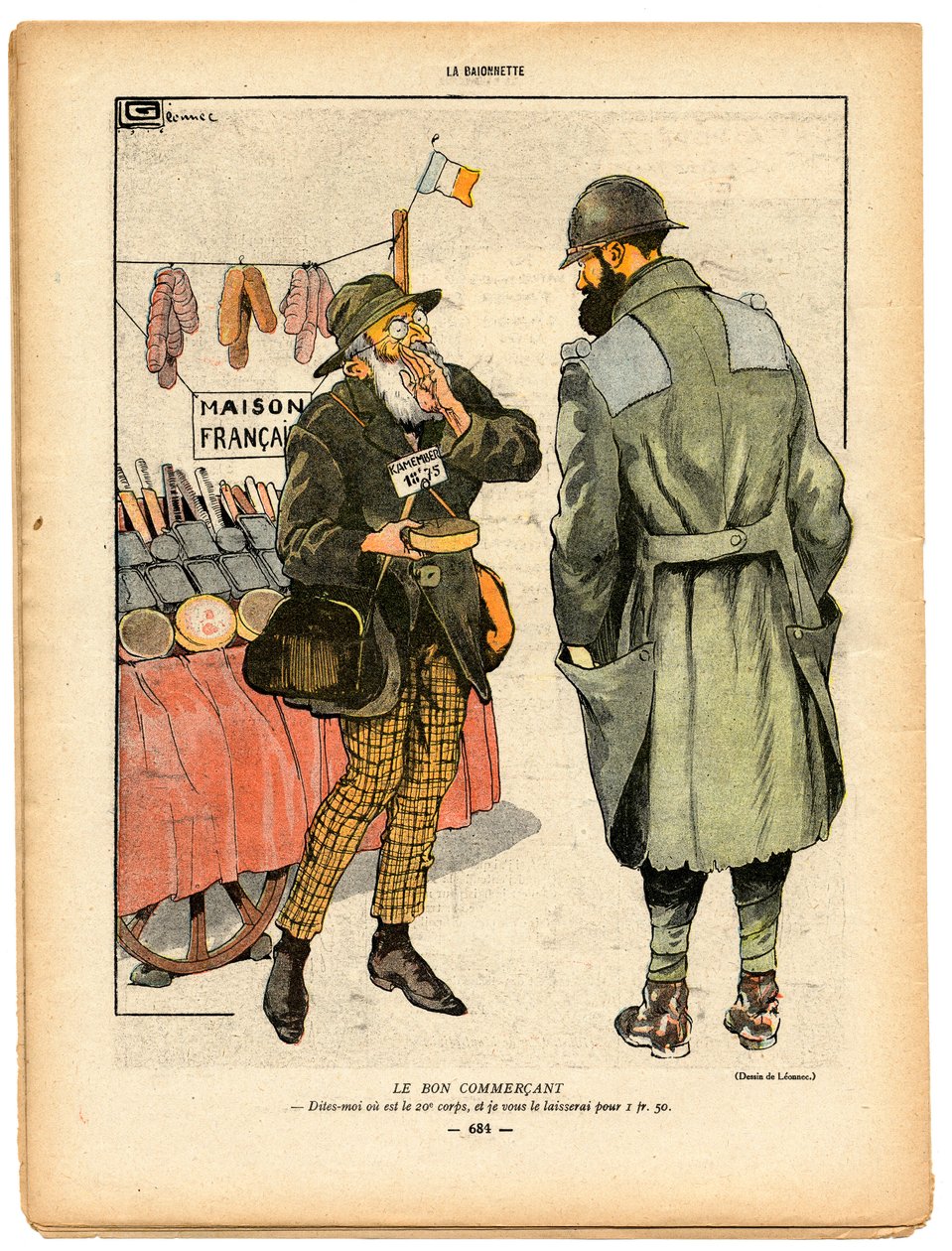 La Baionnette, satyra w kolorach autorstwa Georges Leonnec