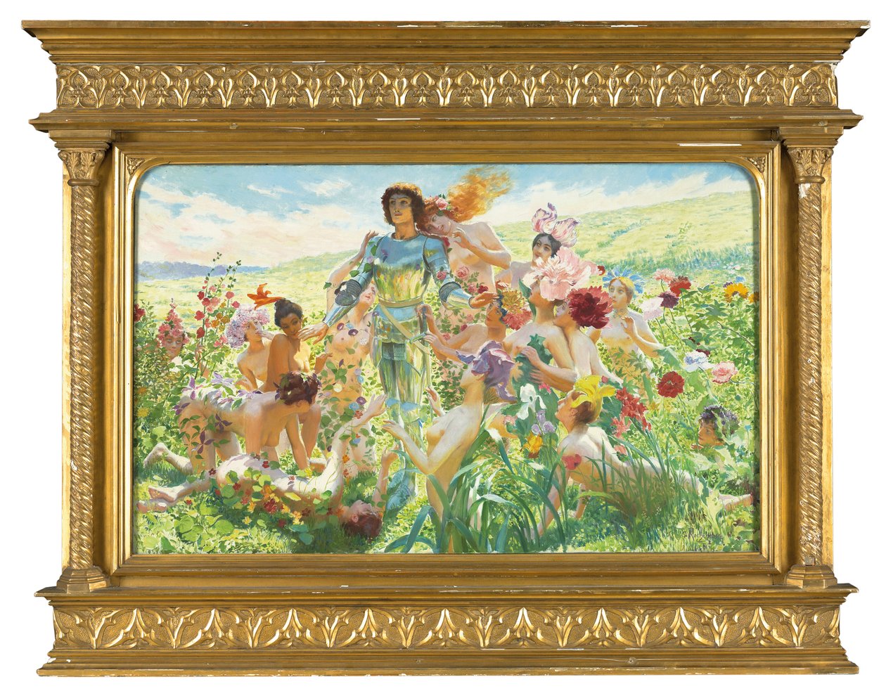 Rycerz Kwiatów (olej na płótnie) autorstwa Georges Marie Rochegrosse