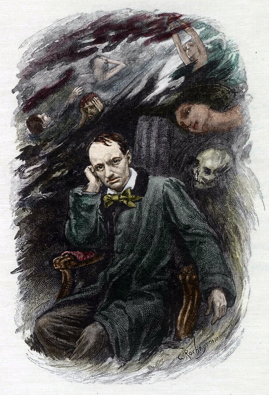 Portret francuskiego poety Charlesa Baudelaire