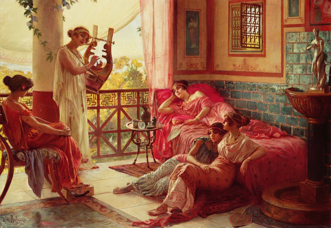 Gracz liry autorstwa Georges Marie Rochegrosse