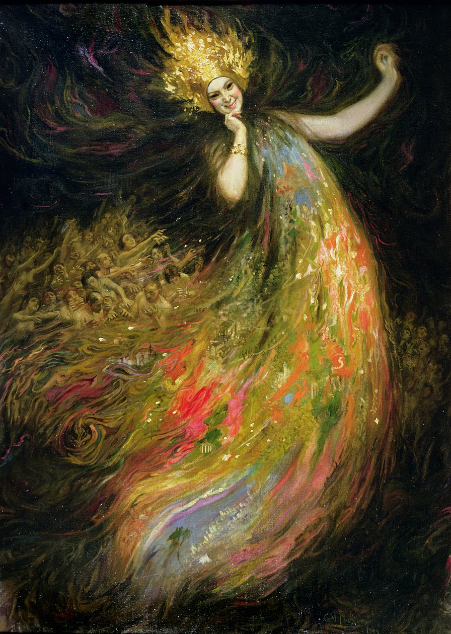 Pogoń za Majami, 1924 autorstwa Georges Marie Rochegrosse