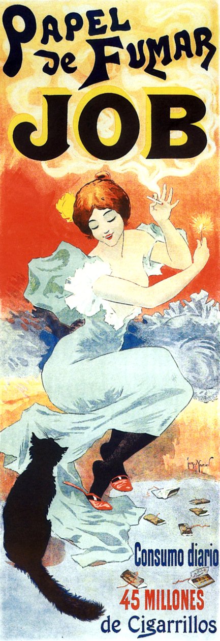 Plakat reklamowy bibułki papierosowej Job, 1894 r. (plakat) autorstwa Georges Meunier