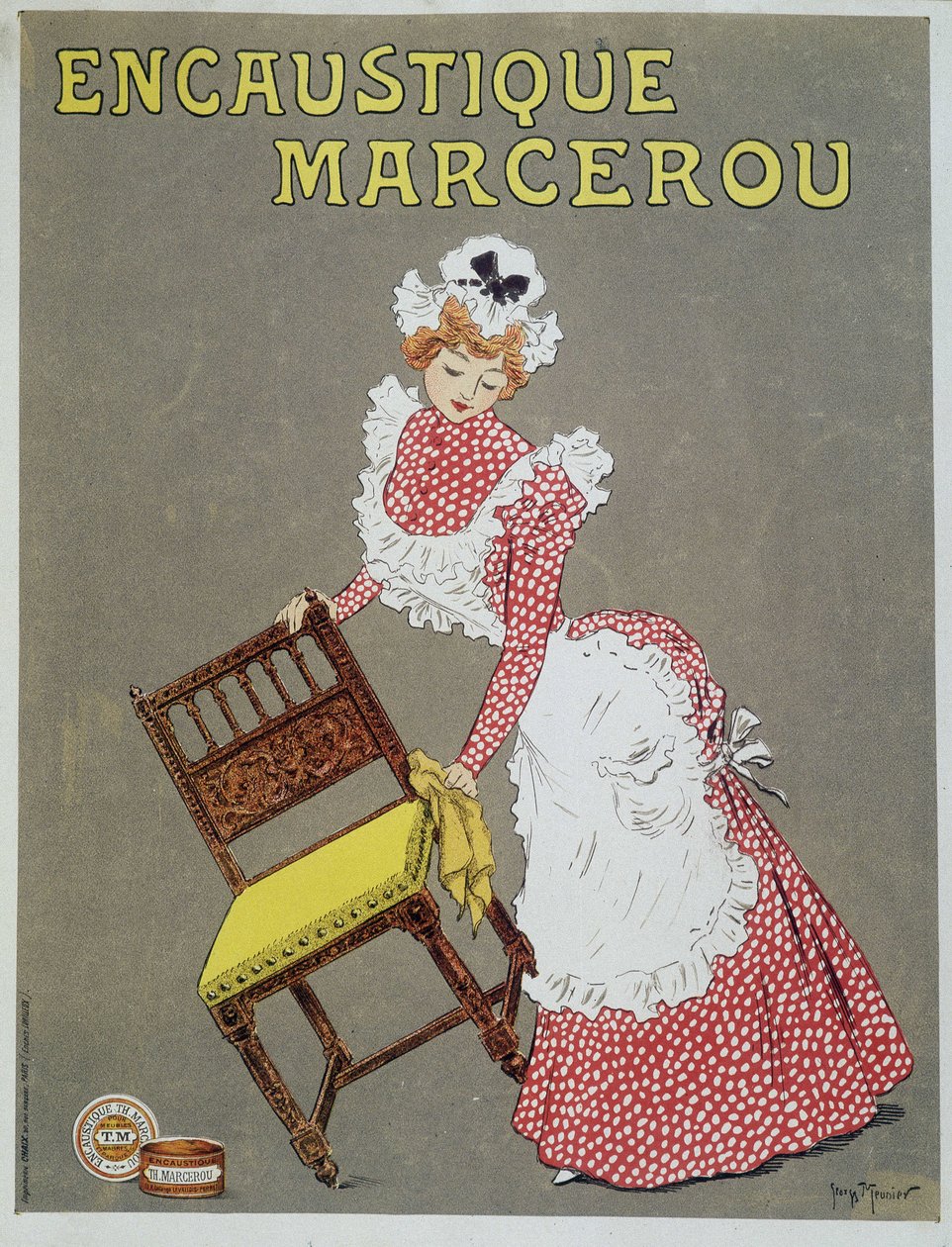 Reklama wosku do drewna „Encaustic Marcerou” autorstwa Georges Meunier