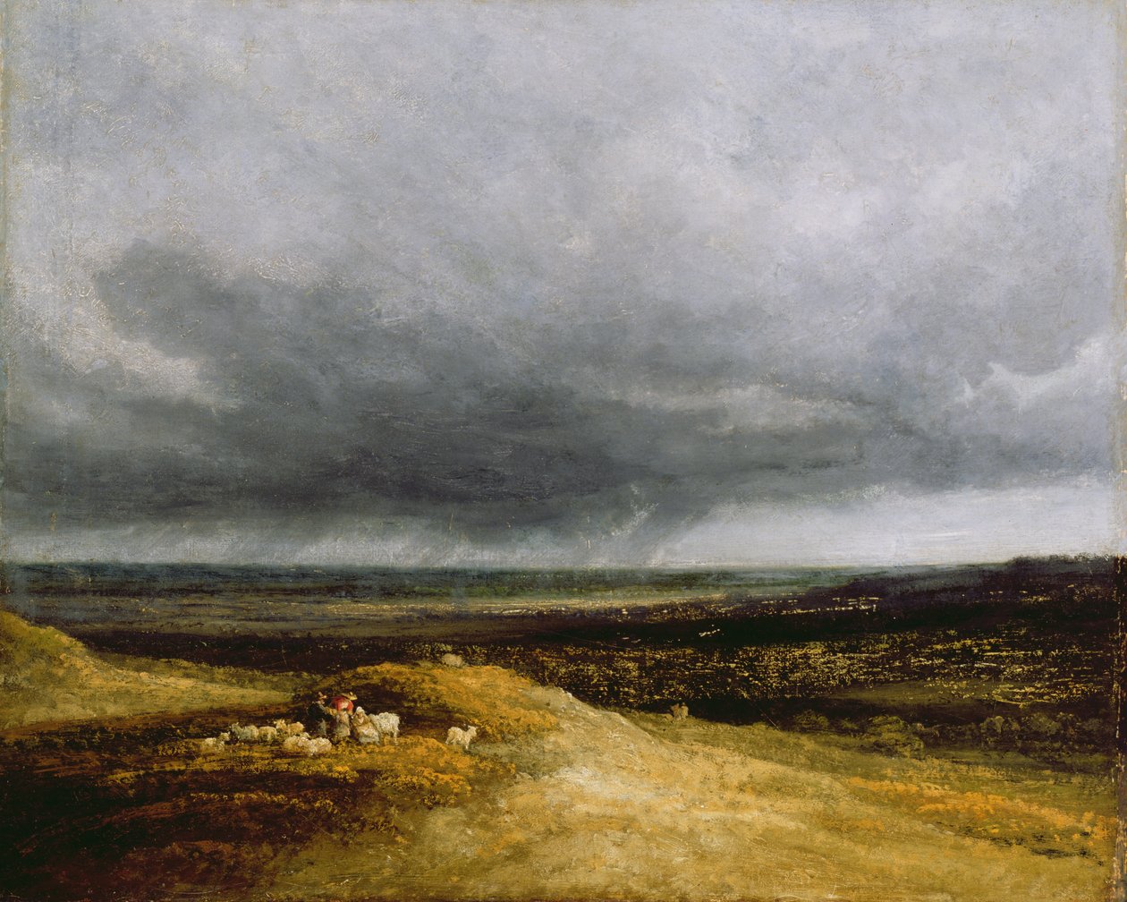 Zbliżająca się burza, ok. 1820-25 (olej na płótnie) autorstwa Georges Michel