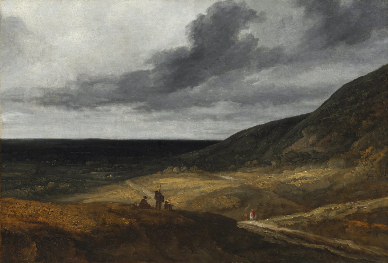 Krajobraz w pobliżu Paryża, ok. 1840 (olej na tkaninie) autorstwa Georges Michel