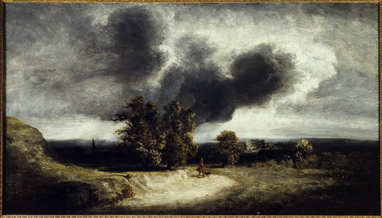 Paysage des environs de Paris, ok. 1830 (olej na płótnie) autorstwa Georges Michel