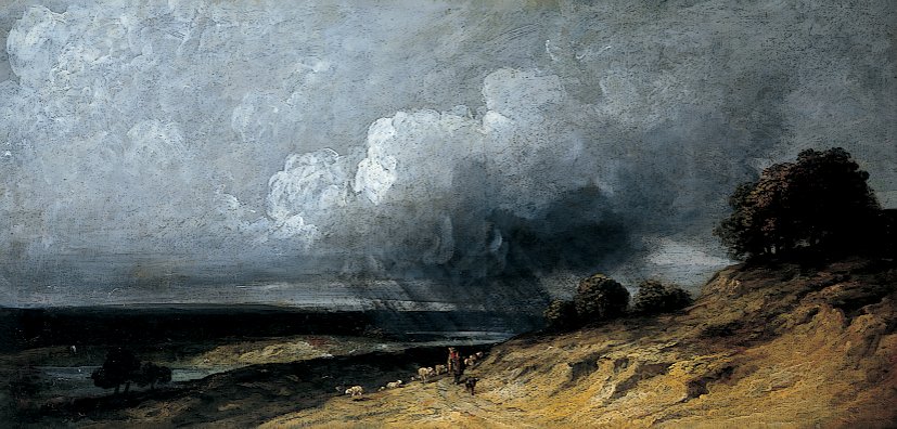 Burza nad Montmartre, ok. 1763 - 1843 (olej na papierze) autorstwa Georges Michel