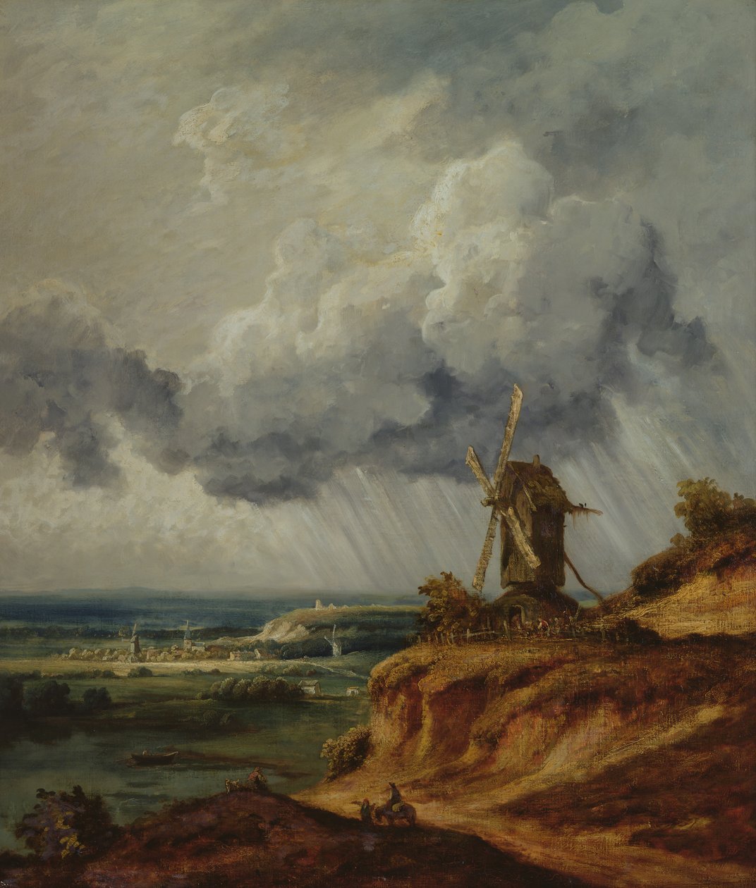 Wiatrak w Argenteuil, ok. 1830 autorstwa Georges Michel