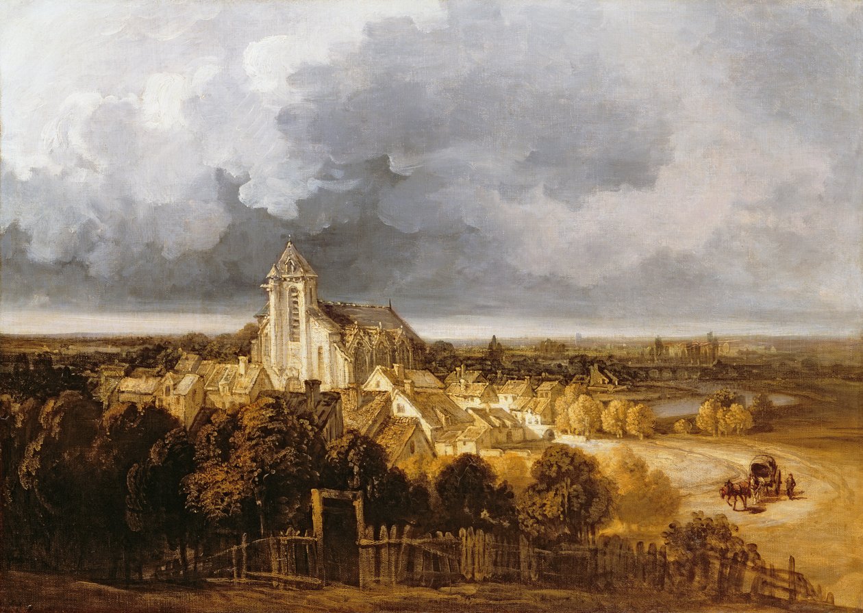 Widok na Meaux (olej na płótnie) autorstwa Georges Michel