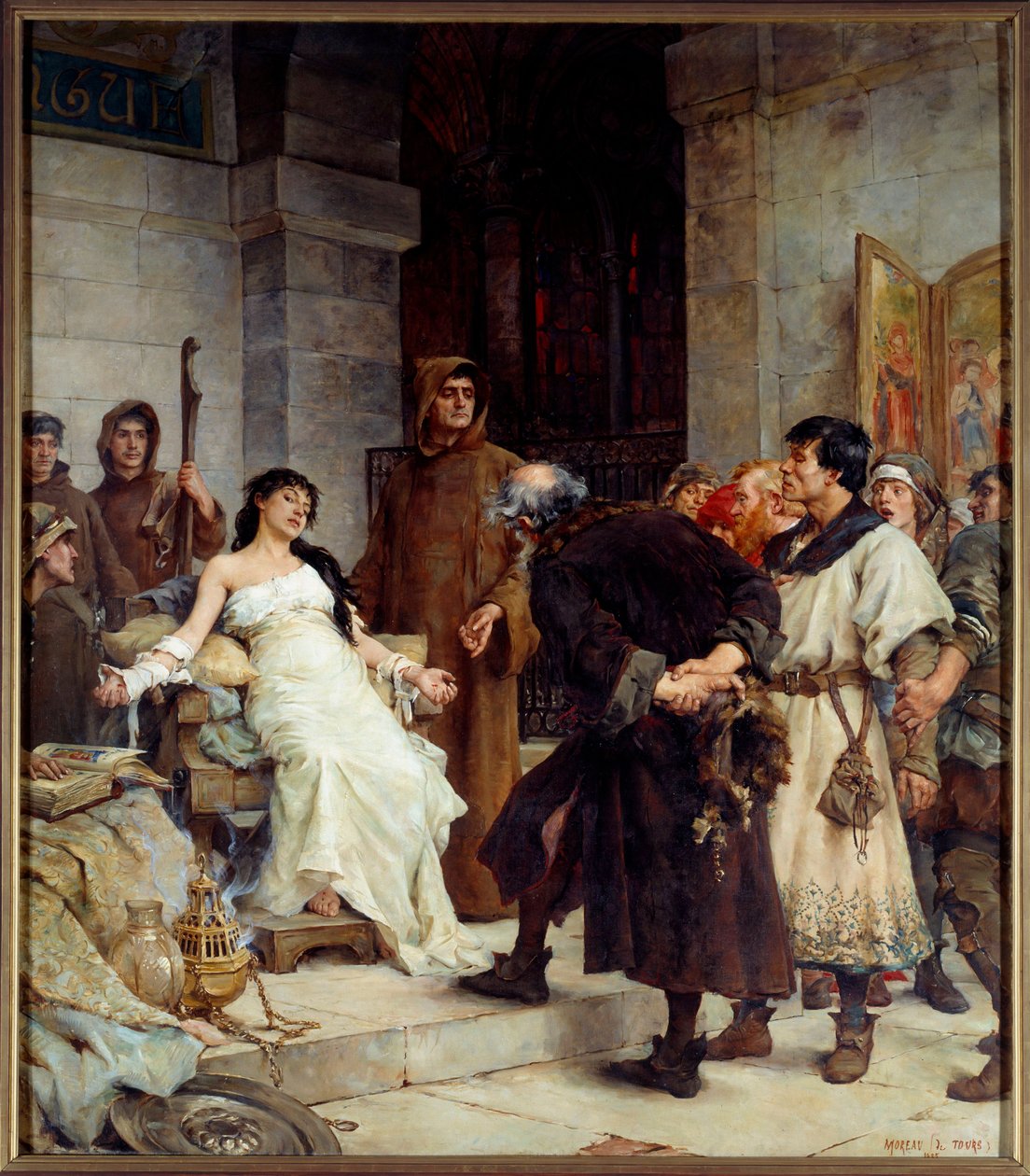 Stygmat w średniowieczu Obraz Georgesa Moreau de Tours (1848-1901) 1885 Nd. 2,6x3 m Musee des Beaux Arts Nantes autorstwa Georges Moreau de Tours