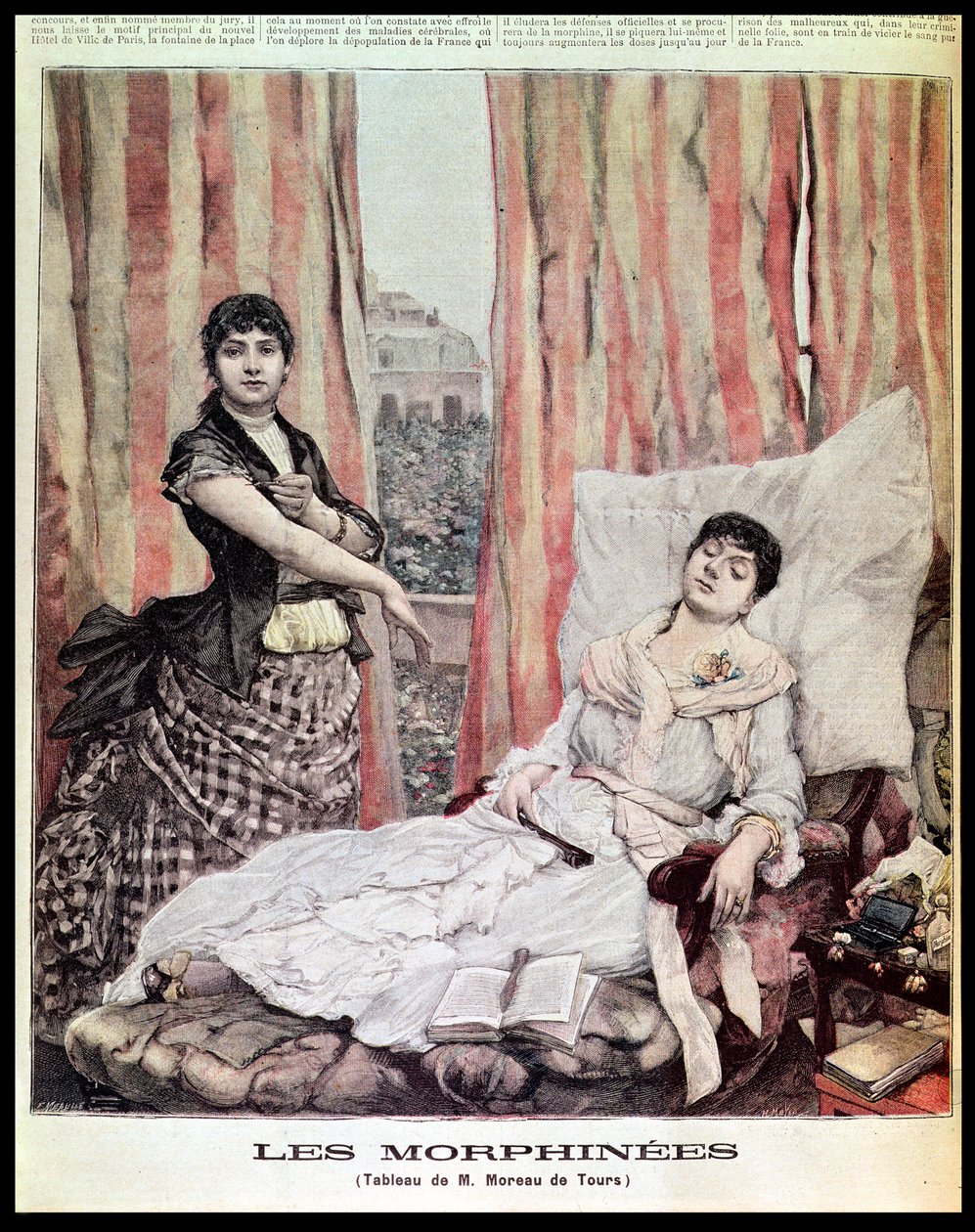 Morphiamania, ilustracja z "Le Petit Journal", wyryta przez H. Meyera i F. Melville