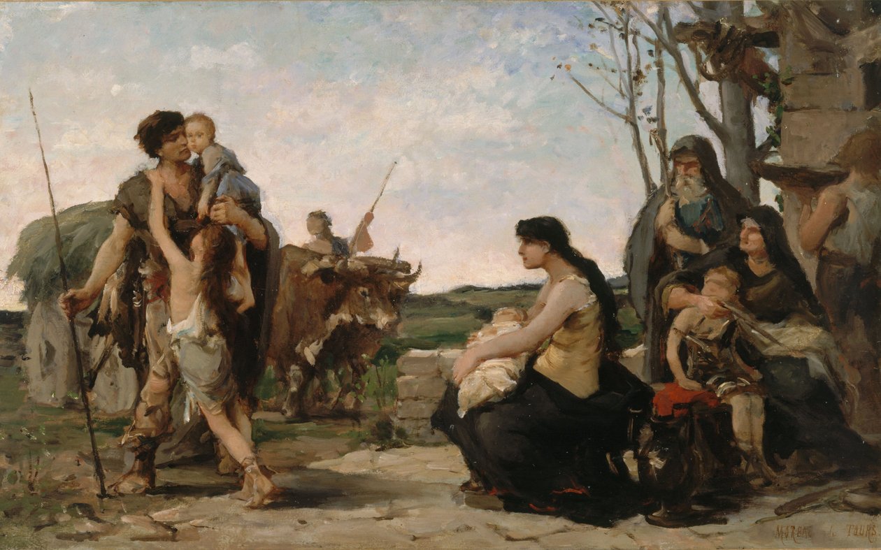 Szkic sali ślubów w ratuszu dzielnicy 2: Rodzina autorstwa Georges Moreau de Tours