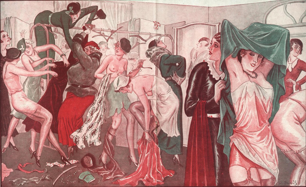 Ilustracja z „Le Sourire” (litografia kolorowa) autorstwa Georges Pavis