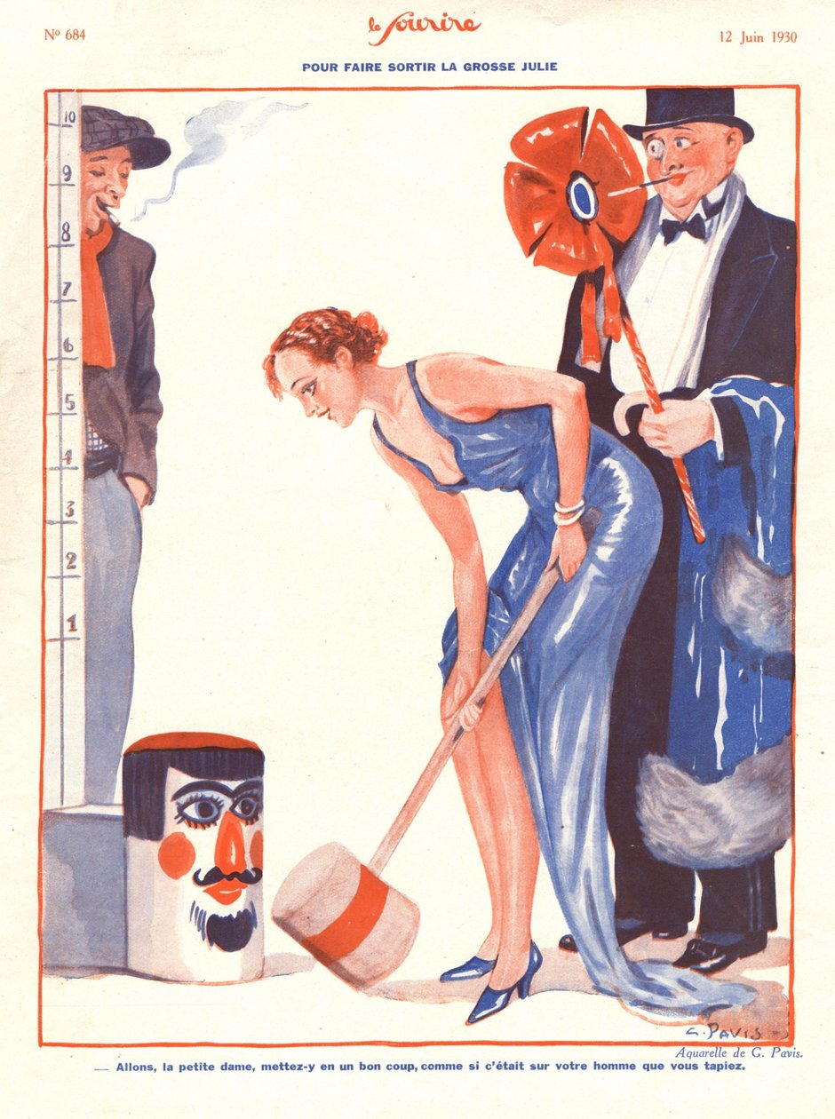 Ilustracja z „Le Sourire”, czerwiec 1930 (litografia kolorowa) autorstwa Georges Pavis