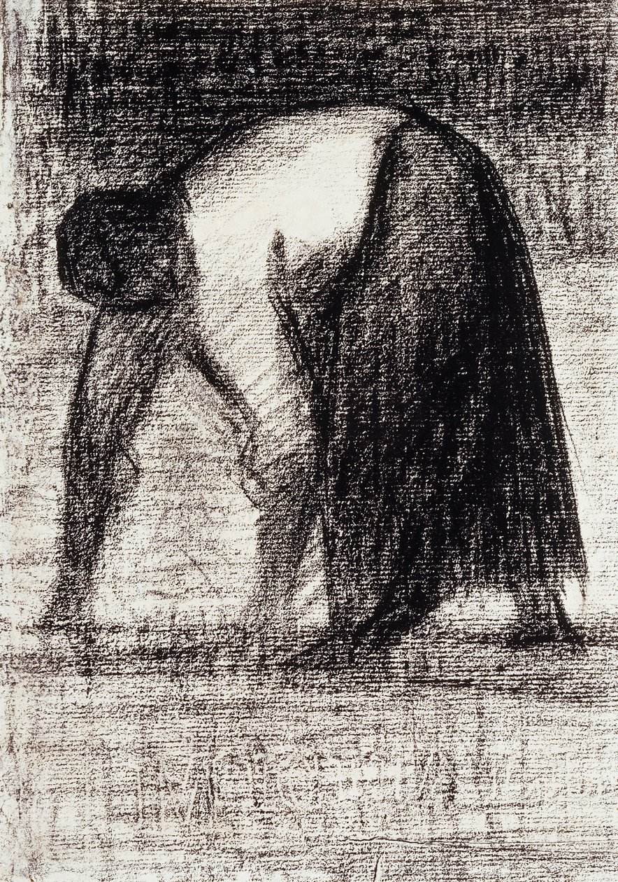 Wieśniaczka z rękami w ziemi; Paysanne les Mains au Sol, ok. 1882 r. autorstwa Georges Pierre Seurat