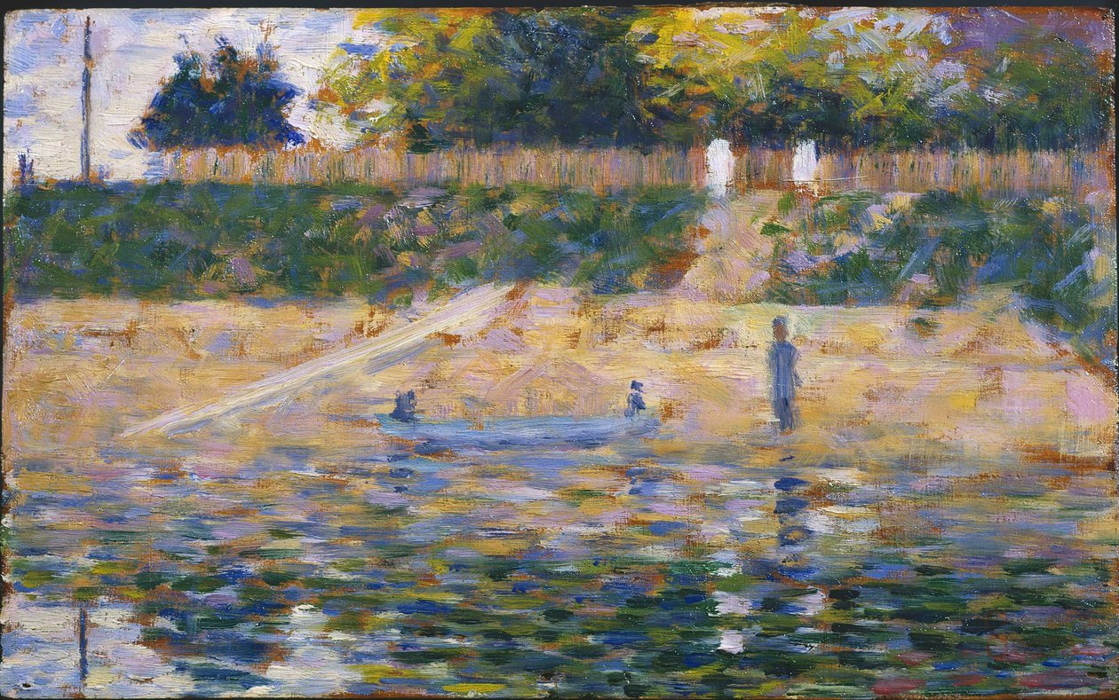 Łodzie w pobliżu plaży w Asnieres, ca. 1883. autorstwa Georges Pierre Seurat