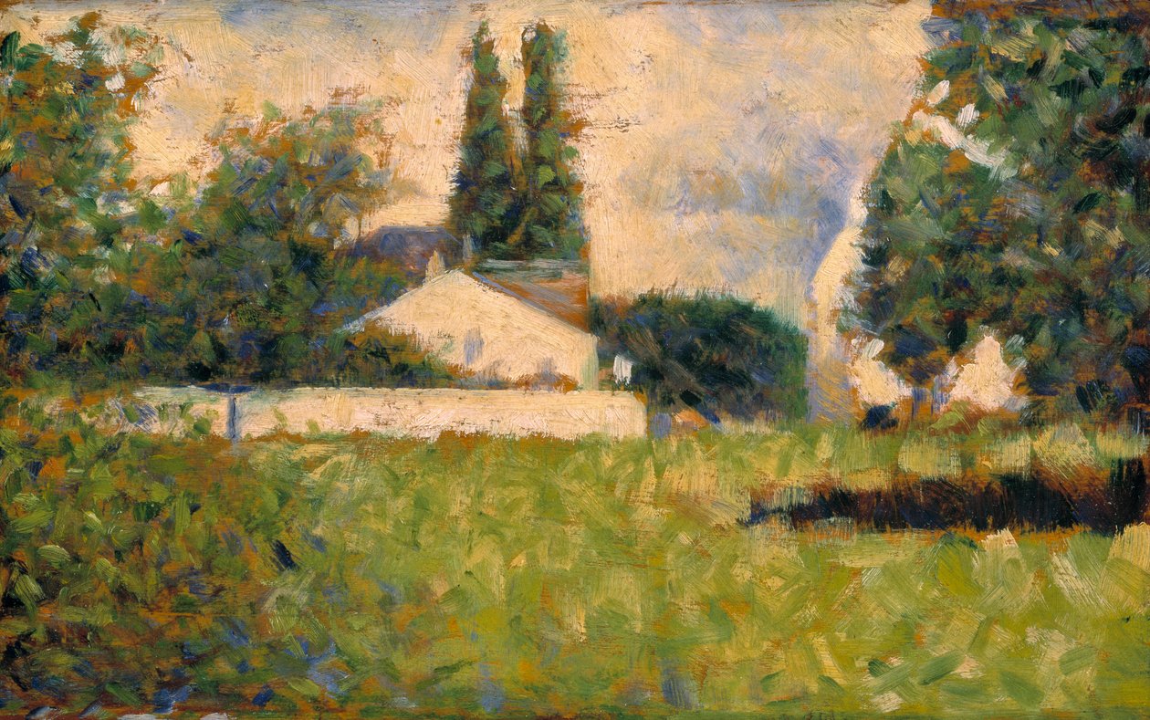 Dom wśród drzew / Maison dans les Arbres, ok. 1883 (olej na desce) autorstwa Georges Pierre Seurat