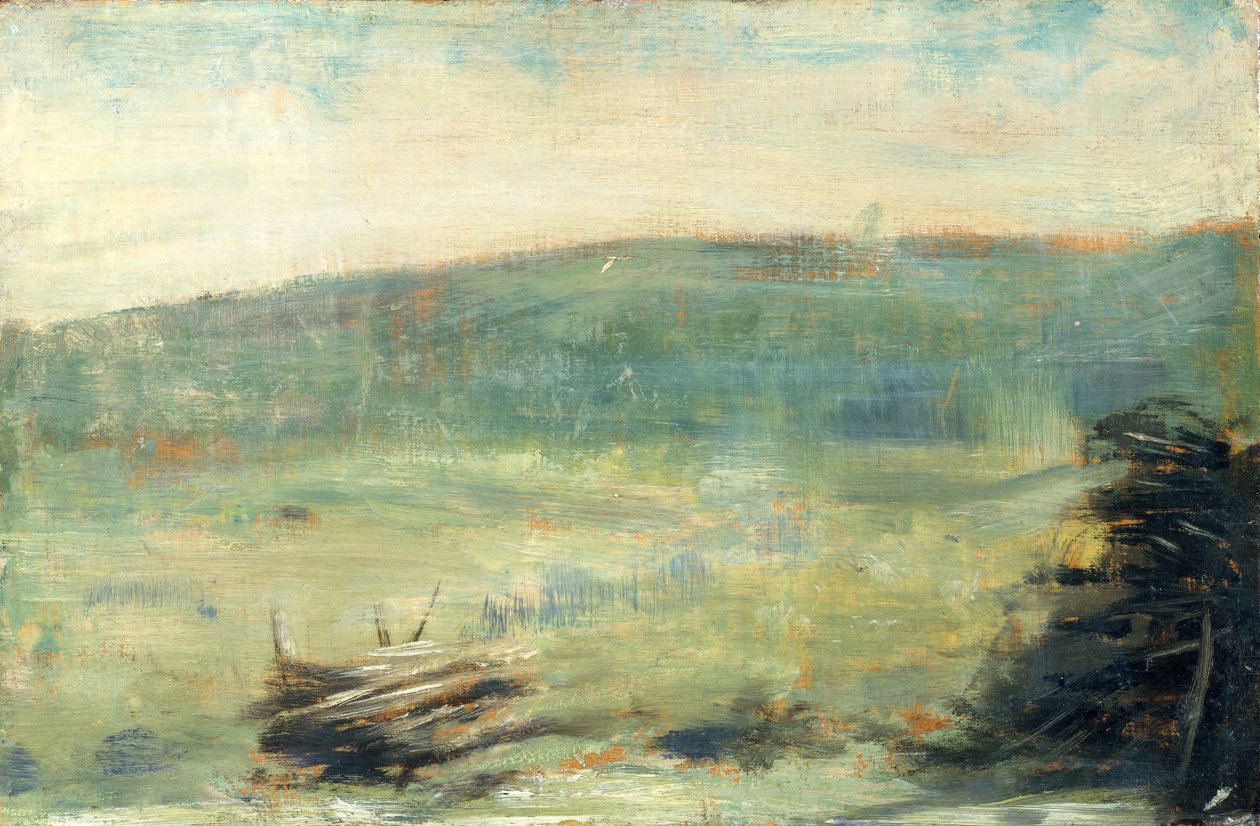Krajobraz w Saint-Ouen, 1878 lub 1879. autorstwa Georges Pierre Seurat
