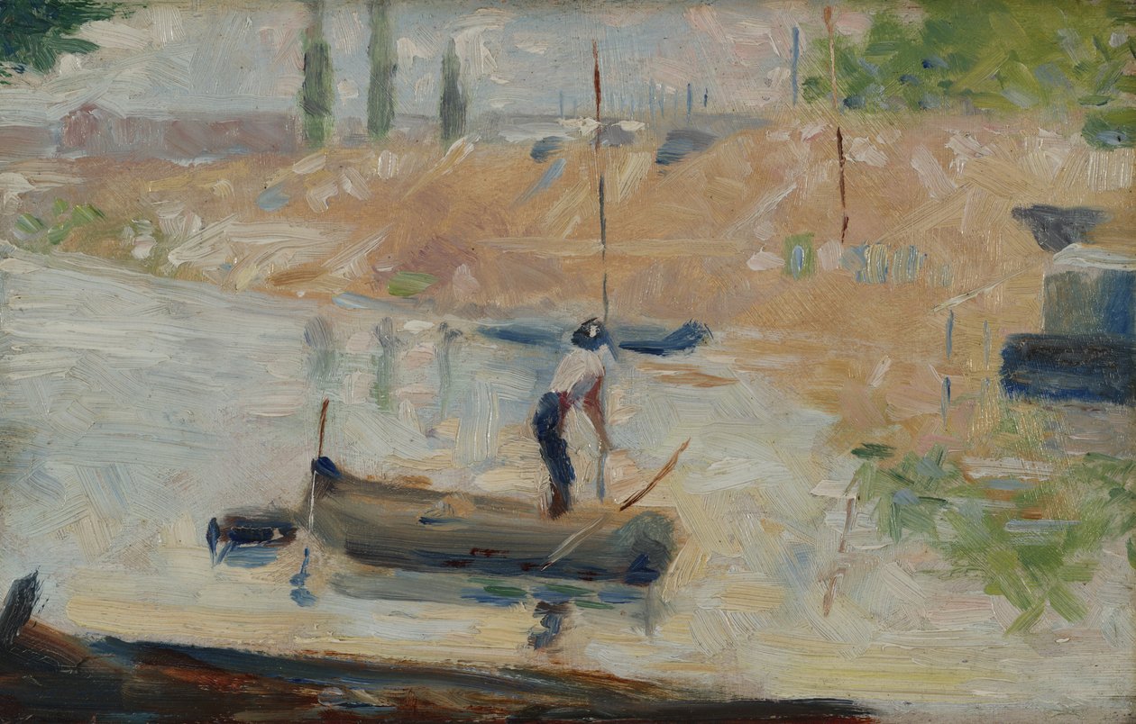 Mężczyzna w łodzi, ok.1884 autorstwa Georges Pierre Seurat