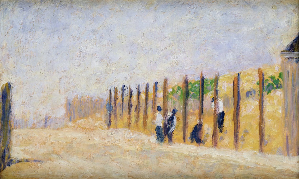 Popychanie Polaków, ok. 1882 autorstwa Georges Pierre Seurat