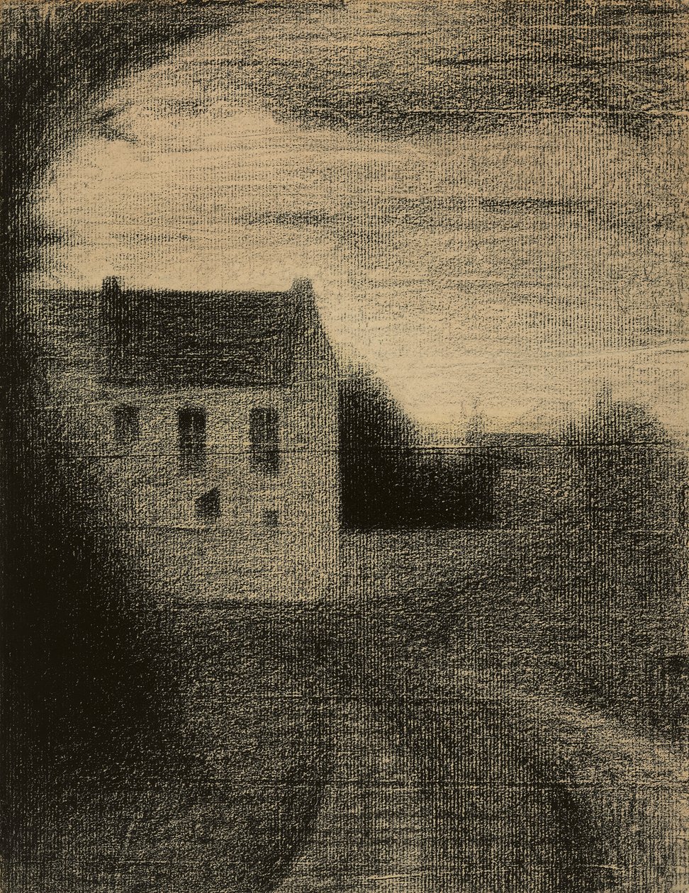 Dom kwadratowy; Maison carree, ok. 1882-1884 autorstwa Georges Pierre Seurat